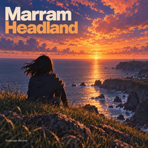 Anime style album cover for a fictional album: Headland