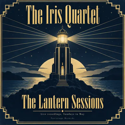 Art Deco style album cover for a fictional album: The Lantern Sessions