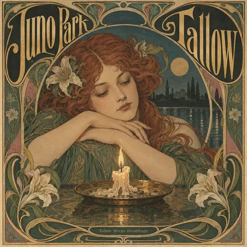Art Nouveau style album cover for a fictional album: Tallow