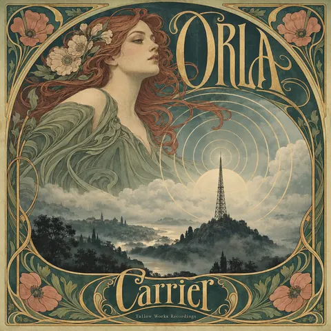 Art Nouveau style album cover for a fictional album: Carrier