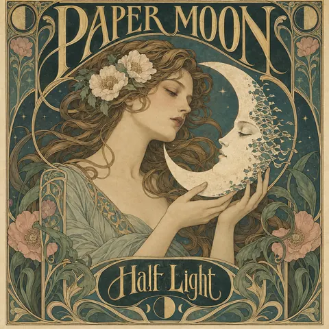 Art Nouveau style album cover for a fictional single: Half Light