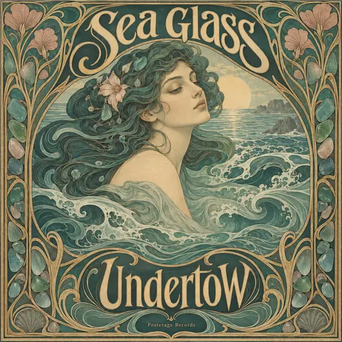 Art Nouveau style album cover for a fictional album: Undertow