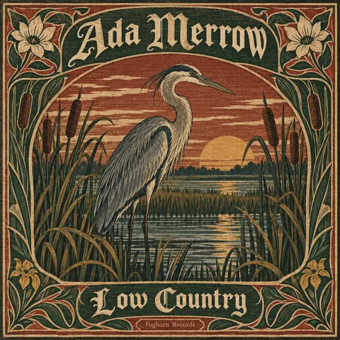 Arts and Crafts style album cover for a fictional album: Low Country