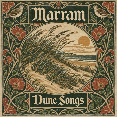 Arts and Crafts style album cover for a fictional single: Dune Songs