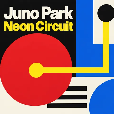 Bauhaus style album cover for a fictional single: Neon Circuit