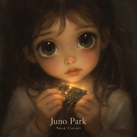 Big Eyes / Keane Waif style album cover for a fictional single: Neon Circuit
