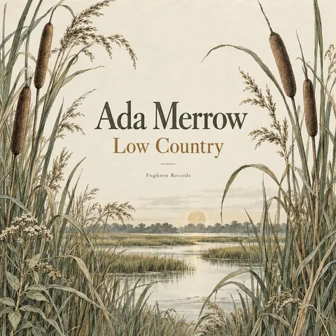 Botanical illustration style album cover for a fictional album: Low Country