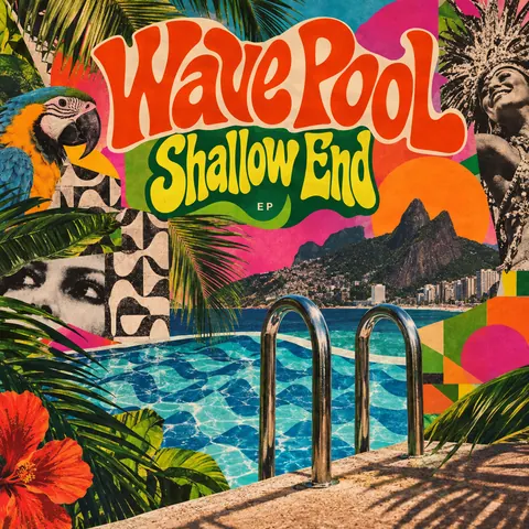 Brazilian Tropicália style album cover for a fictional single: Shallow End