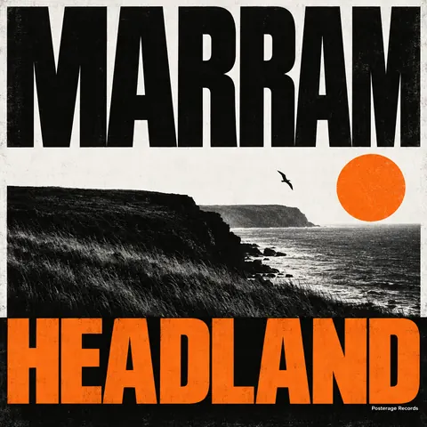 Brutalist Graphic Design style album cover for a fictional album: Headland
