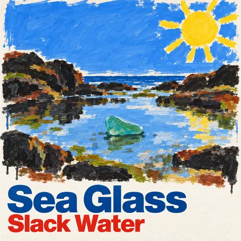 Child Poster Paint + Pro Typography style album cover for a fictional single: Slack Water