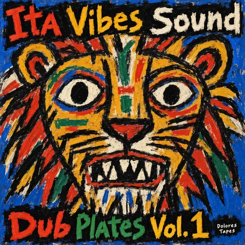 CoBrA style album cover for a fictional album: Dub Plates Vol. 1