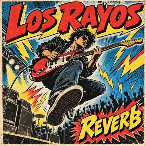 Comic Book style album cover for a fictional single: Reverb