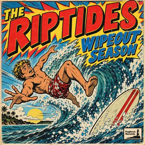 Comic Book style album cover for a fictional album: Wipeout Season
