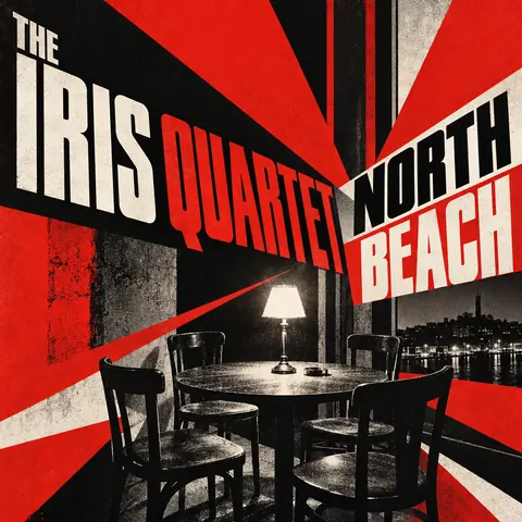 Constructivist style album cover for a fictional album: North Beach