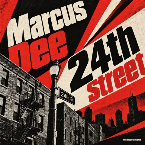 Constructivist style album cover for a fictional album: 24th Street