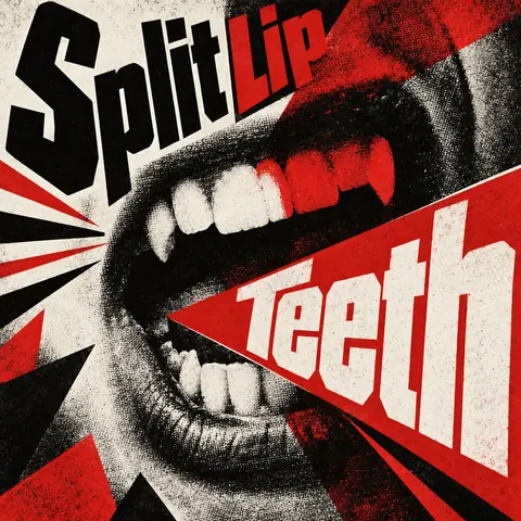 Constructivist style album cover for a fictional album: Teeth