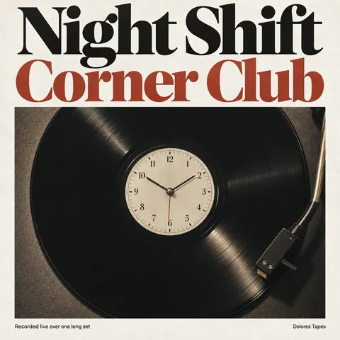 Contemporary Editorial style album cover for a fictional album: Corner Club