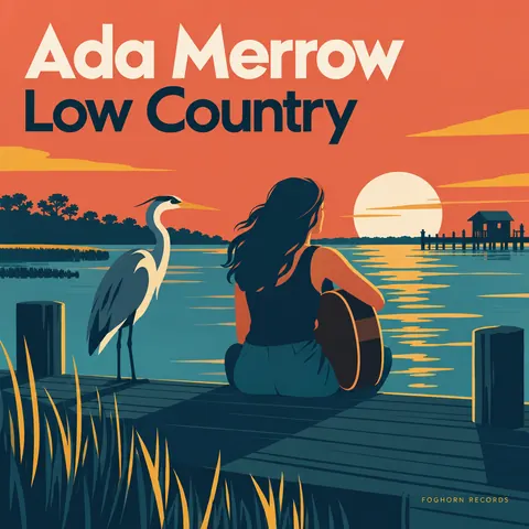 Contemporary Flat Illustration style album cover for a fictional album: Low Country