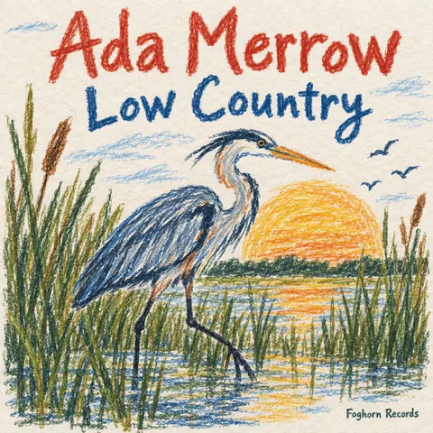 Crayon Folk Handmade style album cover for a fictional album: Low Country