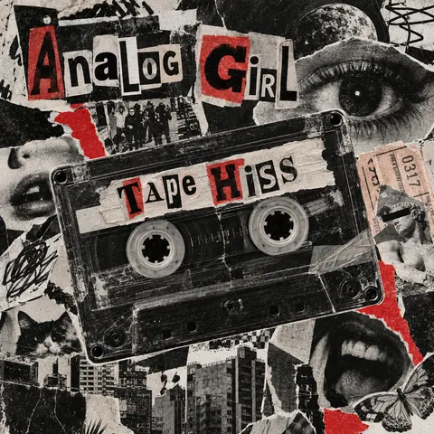 Dada Collage style album cover for a fictional single: Tape Hiss