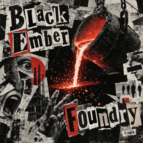 Dada Collage style album cover for a fictional single: Foundry