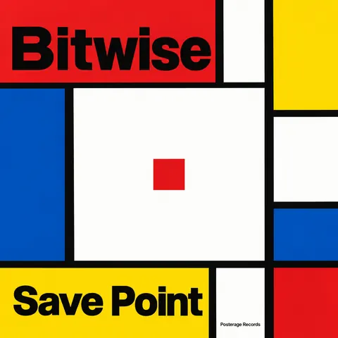 De Stijl style album cover for a fictional album: Save Point
