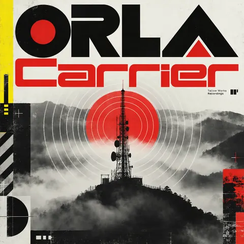 Designers Republic style album cover for a fictional album: Carrier