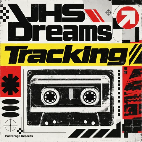 Designers Republic style album cover for a fictional album: Tracking
