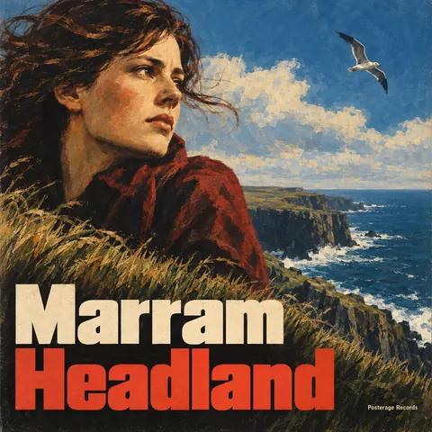 East German DEFA Film Poster style album cover for a fictional album: Headland