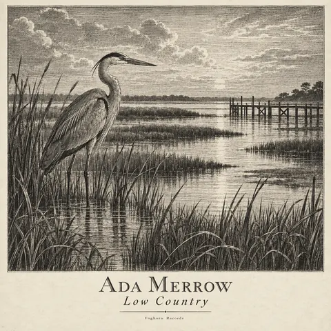 Etching / Engraving style album cover for a fictional album: Low Country