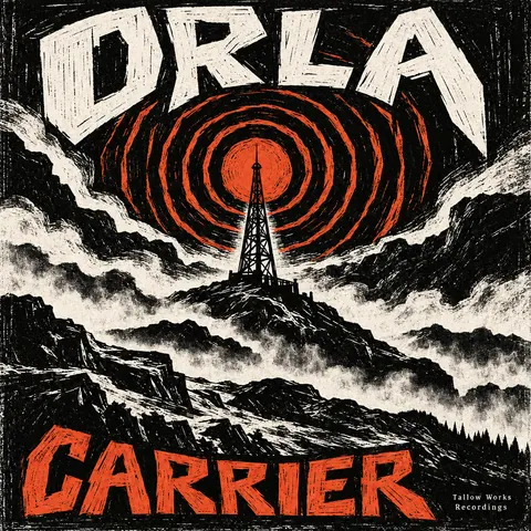 Expressionist Woodcut style album cover for a fictional album: Carrier