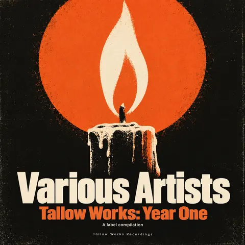 Festival Indie Lineup style album cover for a fictional album: Tallow Works: Year One