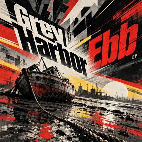 Futurist style album cover for a fictional single: Ebb