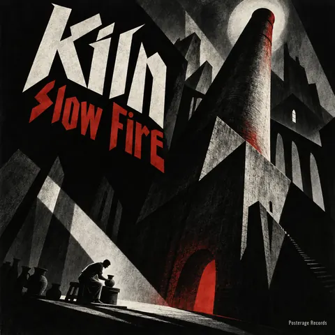 German Expressionist Film Poster style album cover for a fictional album: Slow Fire