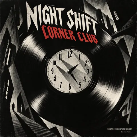 German Expressionist Film Poster style album cover for a fictional album: Corner Club