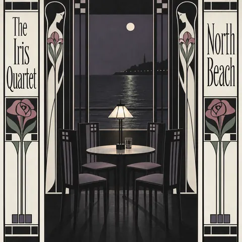 Glasgow Style style album cover for a fictional album: North Beach