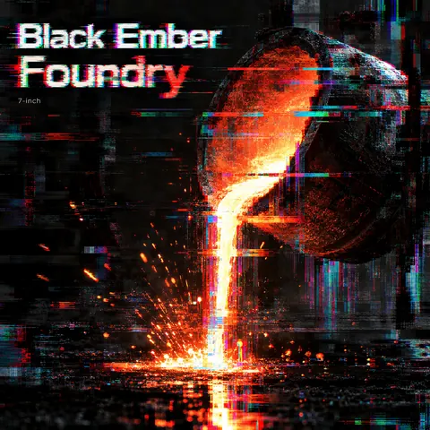 Glitch Art style album cover for a fictional single: Foundry