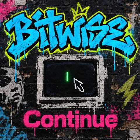 Graffiti / Street Art style album cover for a fictional single: Continue