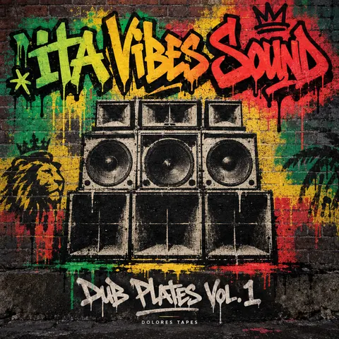 Graffiti / Street Art style album cover for a fictional album: Dub Plates Vol. 1