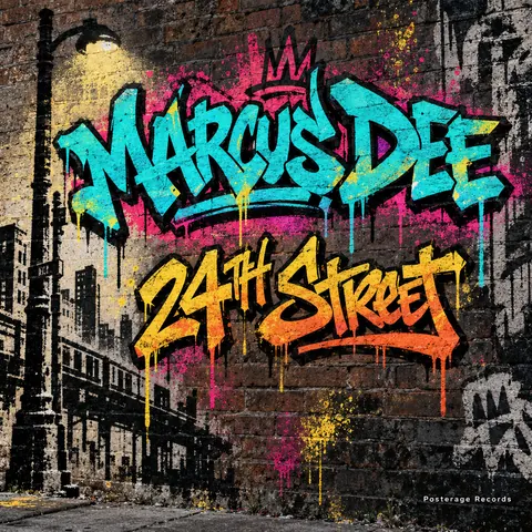 Graffiti / Street Art style album cover for a fictional album: 24th Street