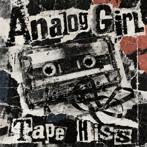 Grunge Typography style album cover for a fictional single: Tape Hiss