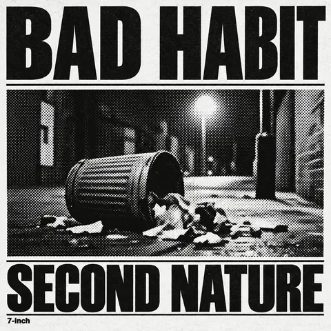 Halftone / Newsprint style album cover for a fictional single: Second Nature