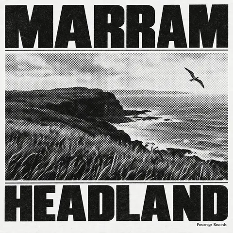 Halftone / Newsprint style album cover for a fictional album: Headland