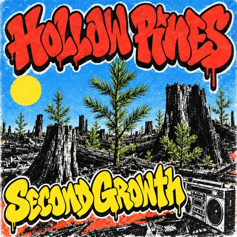 80s NYC Hip Hop Flyer style album cover for a fictional single: Second Growth