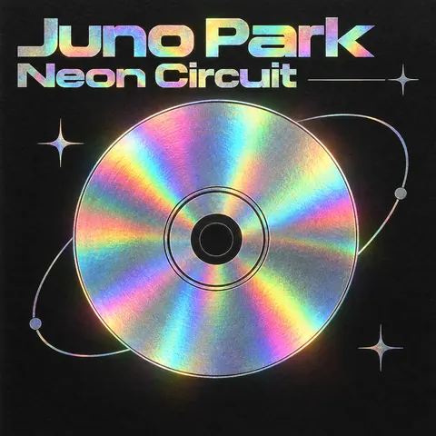 Holographic Foil style album cover for a fictional single: Neon Circuit