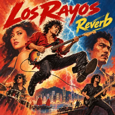 Hong Kong Cinema Poster style album cover for a fictional single: Reverb