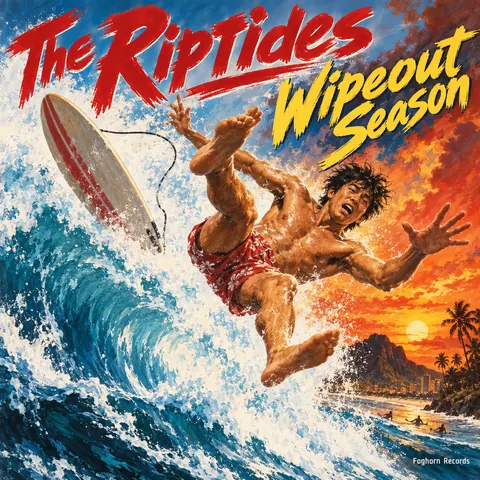 Hong Kong Cinema Poster style album cover for a fictional album: Wipeout Season