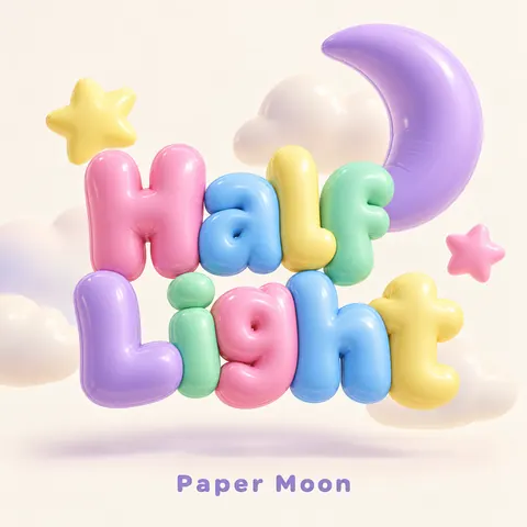 Inflated 3D style album cover for a fictional single: Half Light