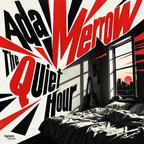 Italian Futurist Typography style album cover for a fictional album: The Quiet Hour