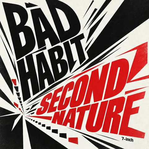 Italian Futurist Typography style album cover for a fictional single: Second Nature